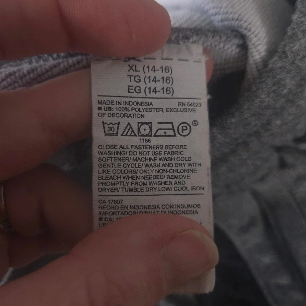Old Navy Pants Boys XL Gray Side Snap French Terry Go-Dry Straight Leg Athletic